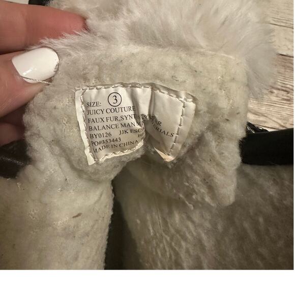 Juicy Couture Glitter Escalon Snow Boots Girls Size 3 Black Gold Blingy Sherpa - Picture 6 of 9